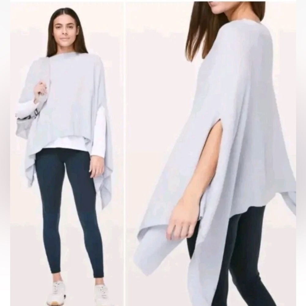 lululemon forward flow poncho sweater Light gray one size Transitional Arm Holes